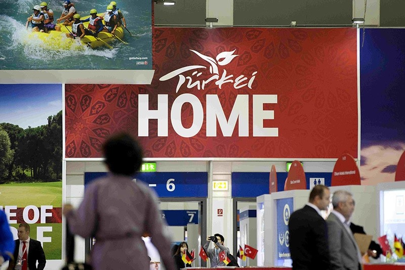 Attendees visit Turkeyu2019s stand at the International Tourism Trade Fair in Berlin. (Reuters Photo)