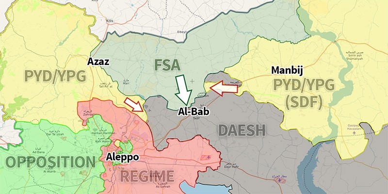 Northern Syria on Nov. 17, 2016 as the PYD/YPG starts an offensive. (Source: Syria.liveuamap.com)