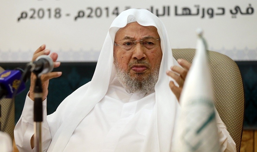 Chairman of the International Union of Muslim Scholars Youssef al-Qaradawi speaks during a news conference in Doha June 23, 2014. (REUTERS Photo)