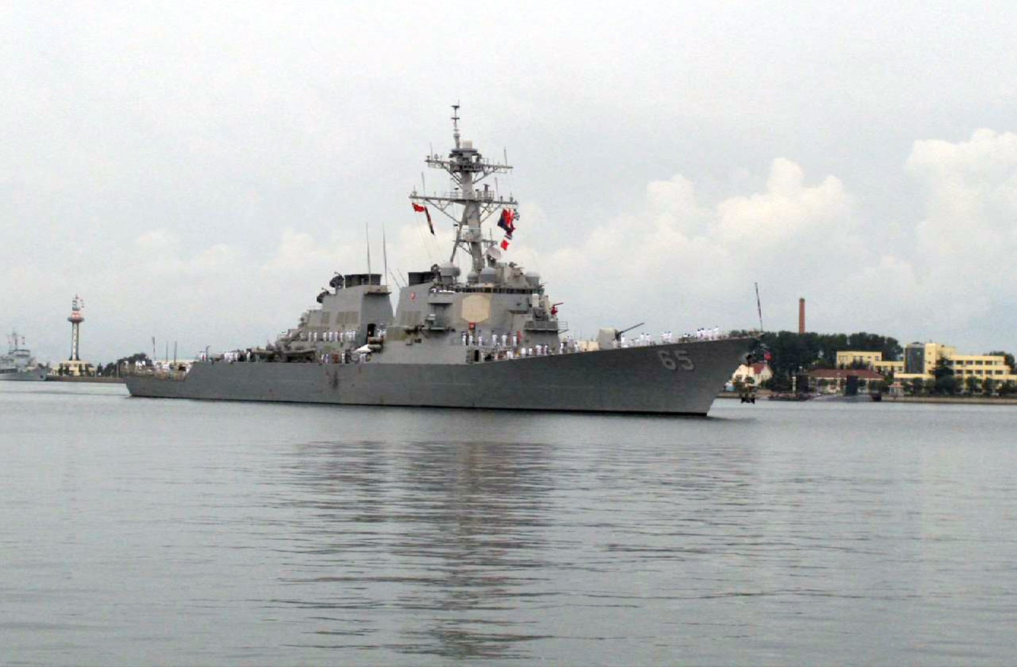 A US warship, USS Benfold (AP Photo)