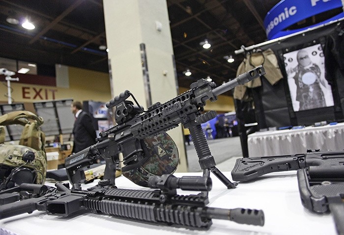 An AR-15 style rifle is displayed at the 7th annual Border Security Expo in Phoenix, Arizona, in this file photo taken March 12, 2013. (Reuters Photo)