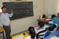 Syrian women attend Turkish language classes offered by the local education authority in the southeastern city of Batman. Turkey already offers language courses for Syrians, but they are mostly confined to children of school age.