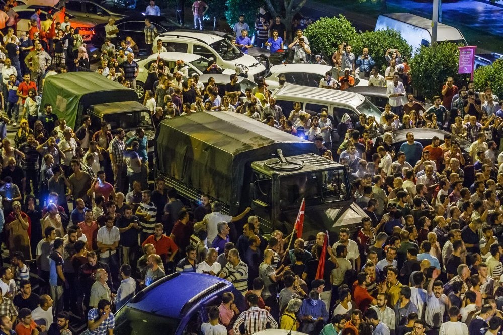 People surrounded military trucks at AK Party offices on the coup night. Their strong resistance ultimately led to the failure of the putschists.