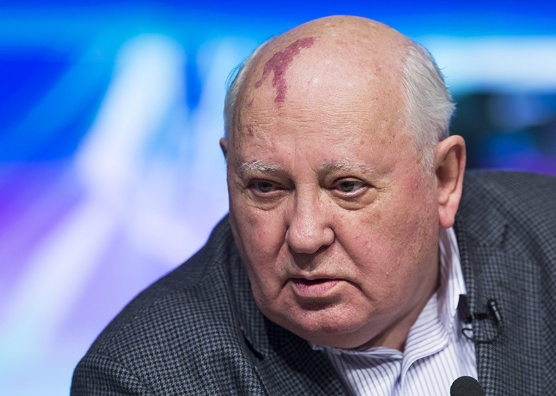 Former Soviet President Mikhail Gorbachev speaks during his open lecture ''Does a man change history, or history change a man?u201d i in Moscow, Russia, Saturday, March 30, 2013. (AP Photo)