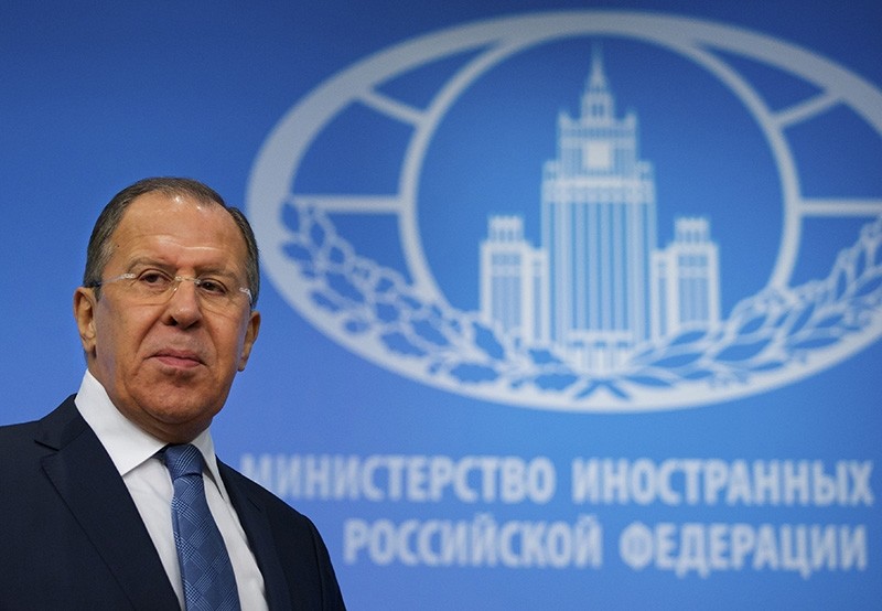 Russian Foreign Minister Sergey Lavrov arrives for his news conference in Moscow, Russia, on Tuesday, Jan. 17, 2017. (AP Photo)