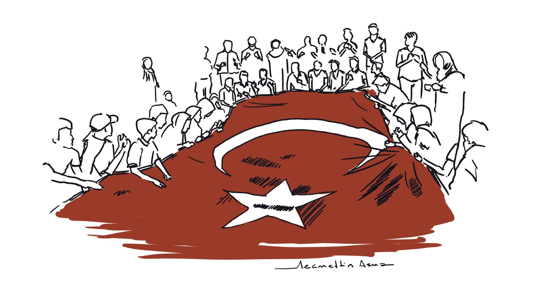 Drawing by Necmettin Asma - twitter.com/necmettinasma