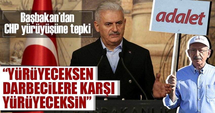Başbakan Yıldırım: Yürüyeceksen darbecilere karşı yürüyeceksin