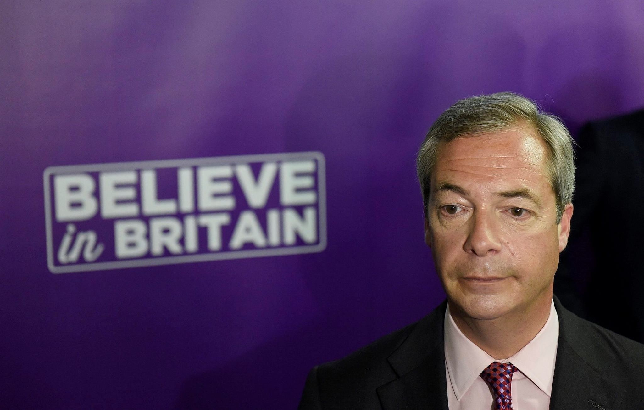 UK Independence Party (UKIP) leader Nigel Farage preparing to deliver a key note speech in London, Britain. Farage on 04 July 2016 resigned as UKIP leader. (EPA Photo)