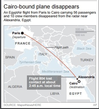 egyptair crashes mediterranean cairo sabah