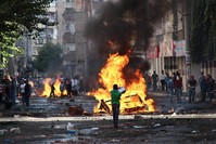 A picture from 6-7 October events, triggered by the HDP Co-Chair Selahattin Demirtau015f's call, resulted with death of 50 people.