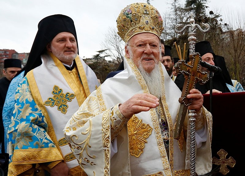 Greek Orthodox Ecumenical Patriarch Bartholomew I leads the Epiphany ceremony in Istanbul, Turkey, January 6, 2017. (Reuters Photo)