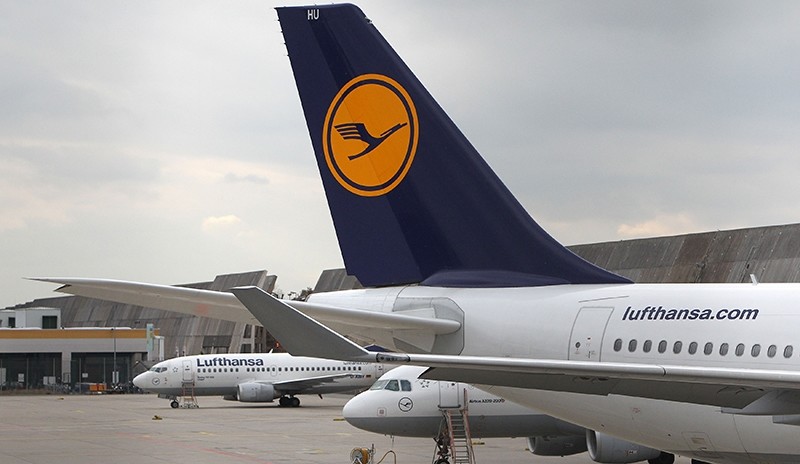 This file photo taken on November 06, 2015 shows aircrafts of German airline Lufthansa parked at the airport in Frankfurt am Main, as the flight attendants' union UFO called a nine-hour strike (AFP Photo)