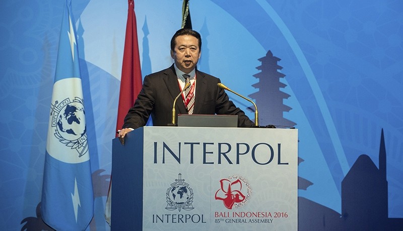 In this photo released by Xinhua News Agency, China's Vice Minister of Public Security Meng Hongwei delivers a campaign speech at the 85th session of the general assembly of the Interpol (AP Photo)