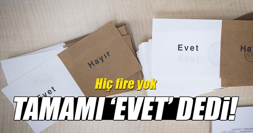 Bu köyde tüm oylar evet çıktı