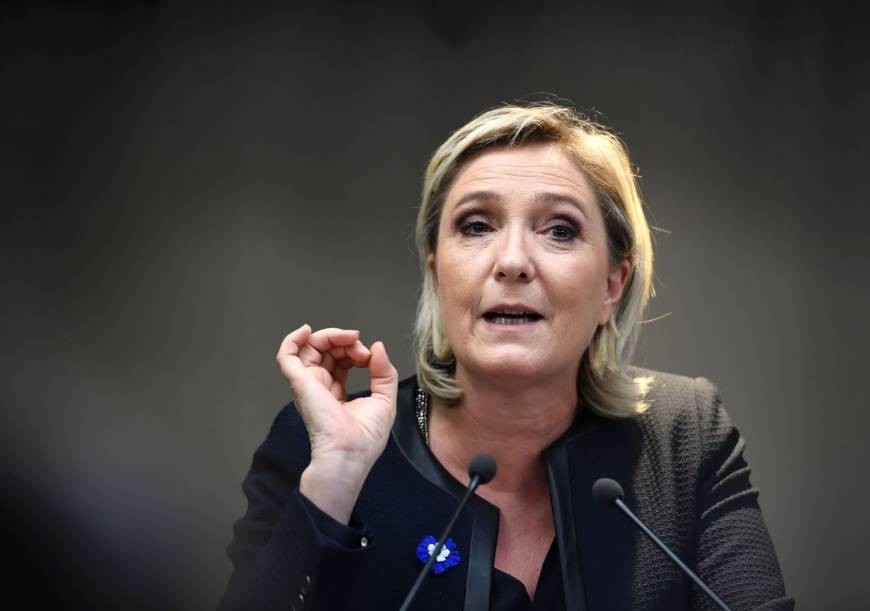 President of the far-right Front National party, Marine Le Pen, speaks during a convention on Nov. 8, 2016, in Paris. (AFP Photo)