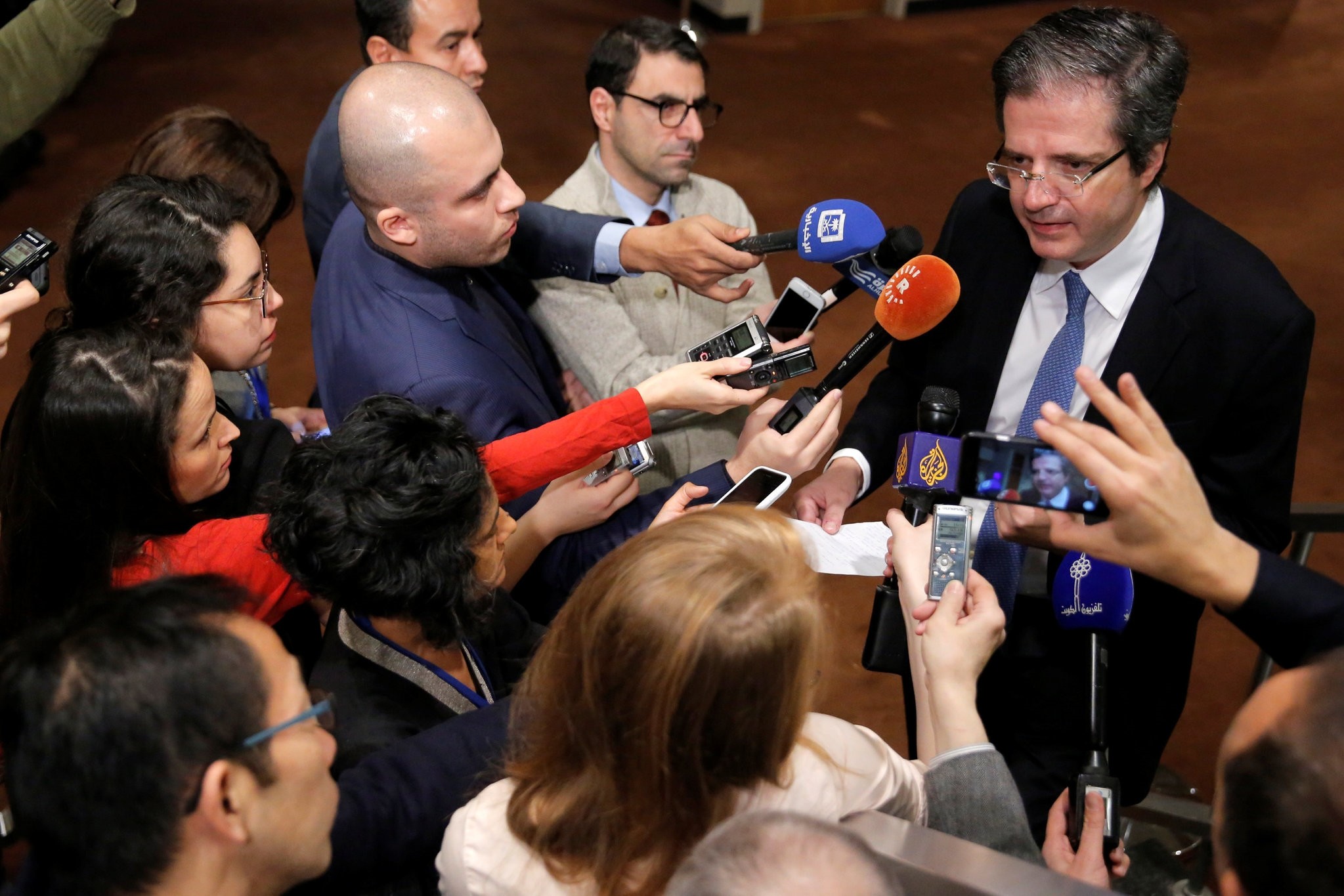 Permanent Representative of France to the United Nations Francois Delattre speaks to media ahead of a United Nations Security Council vote, December 18, 2016. (REUTERS Photo)