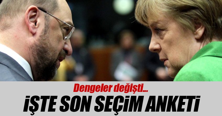 Almanyada seçim anketinde Merkel geride kaldı