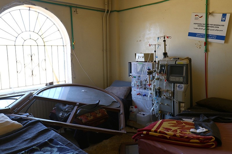 The interior of a damaged hospital is pictured after an airstrike on the rebel-held town of Atareb, in the countryside west of Aleppo, Syria November 15, 2016 (Reuters Photo)