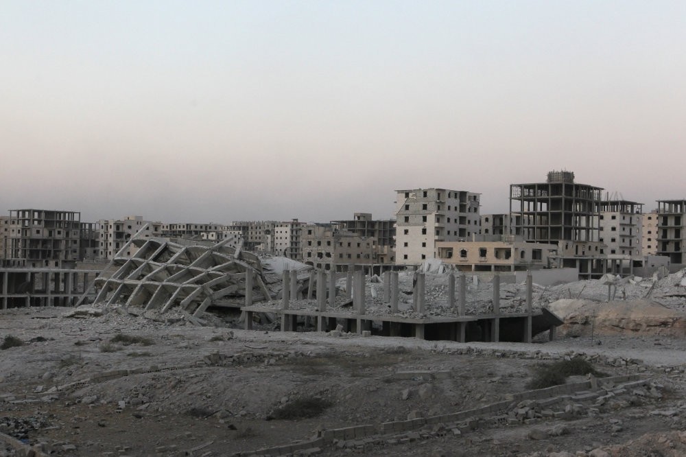 Damaged buildings in southwestern Aleppo, Syria, Aug. 5, 2016.