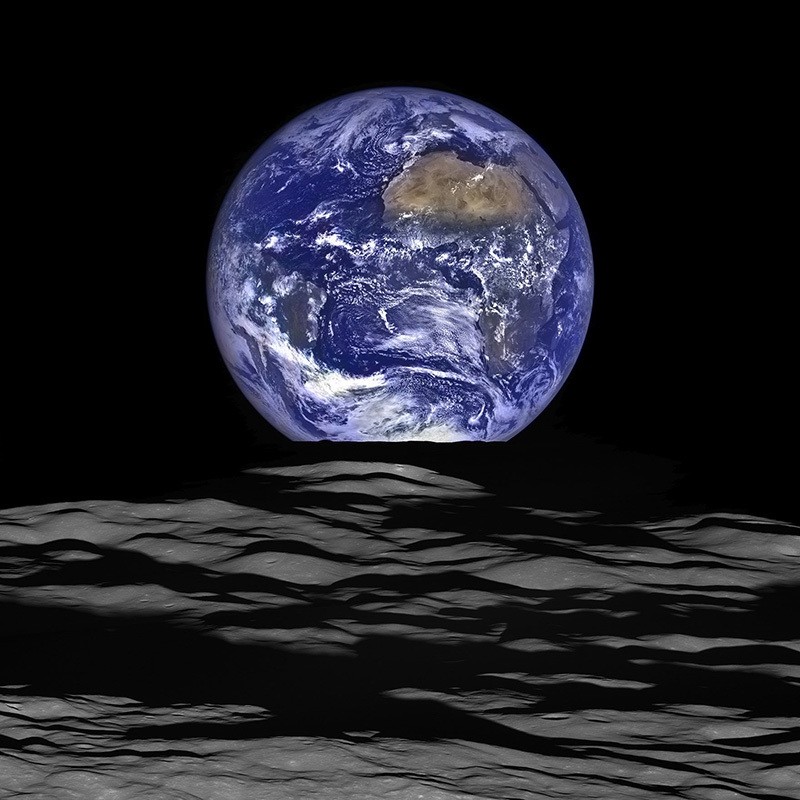 This NASA image released December 18, 2015 shows what NASA's Lunar Reconnaissance Orbiter (LRO) recently captured in a view of Earth from the spacecraft's vantage point in orbit around the moon. (AFP Photo)
