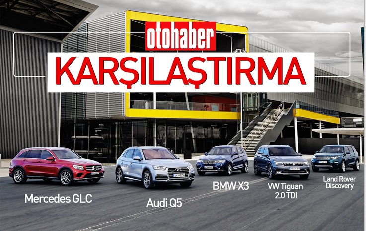 KARŞILAŞTIRMA · AUDİ Q5, BMW X3, LAND ROVER DİSCOVERY, MERCEDES GLC, VW TİGUAN 2.0 TDI