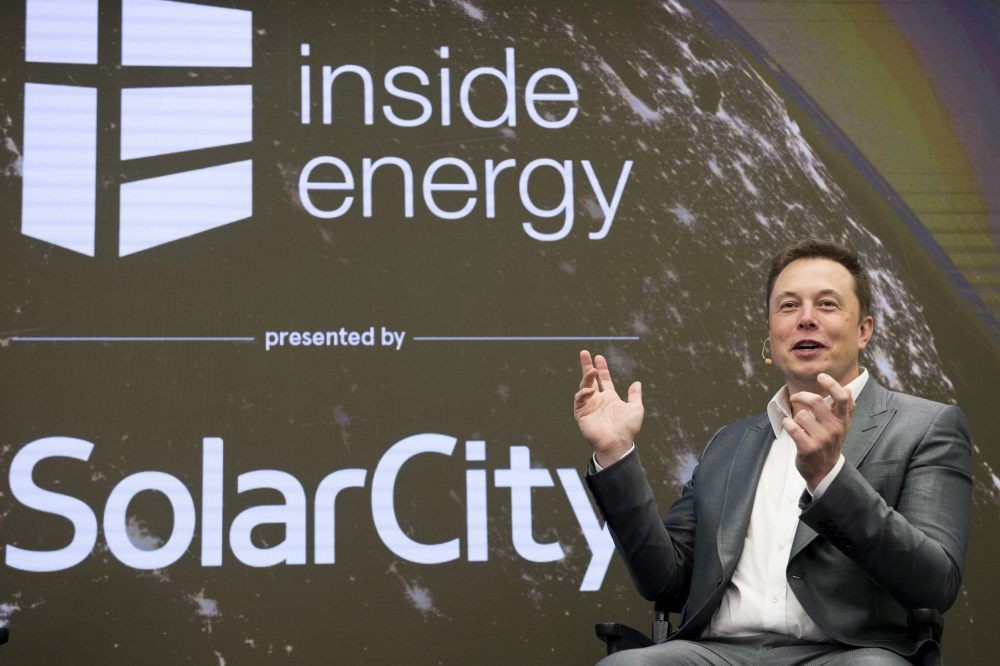 Elon Musk, chairman of SolarCity and CEO of Tesla Motors, speaks at SolarCityu2019s Inside Energy Summit in New York.