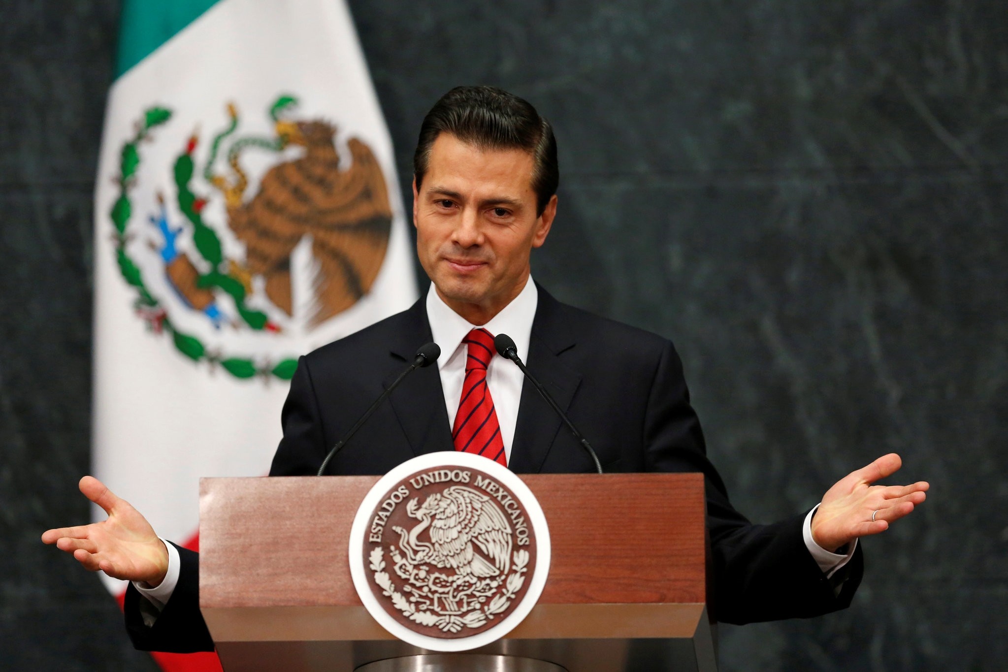 exico's President Enrique Pena Nieto delivers a message after U.S. Republican candidate Donald Trump won an unexpected victory in the presidential election. (REUTERS Photo)