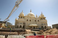 Workers outside the Raj Mahal area, which is part of the Bollywood of Dubai Parks and Resorts.