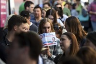 Voters line up to cast their ballot in Brisbane, Australia on July 2.