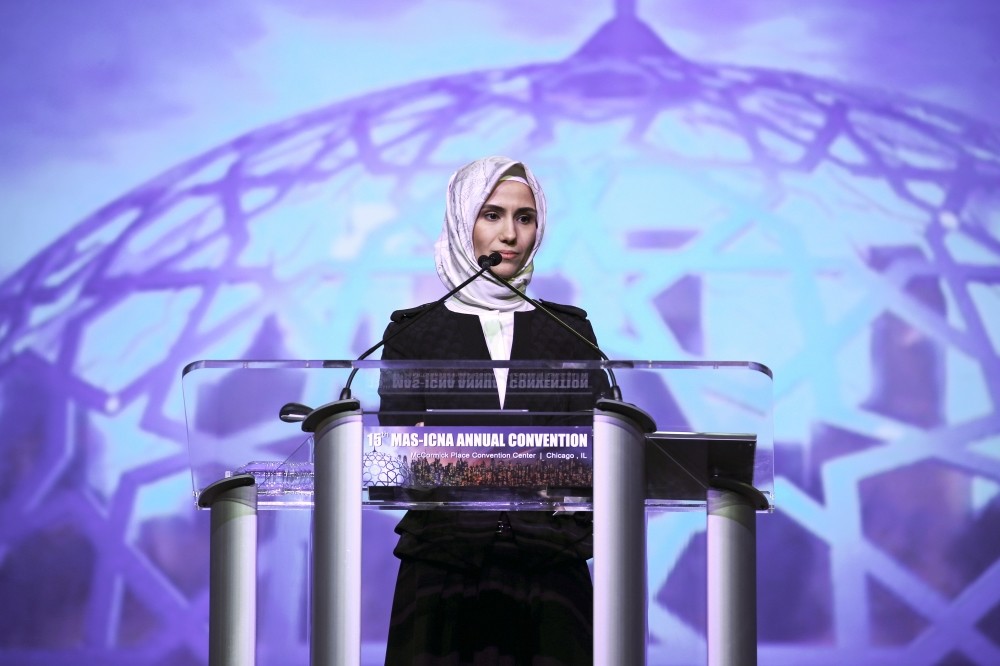 The conventionu2019s guest of honor was Su00fcmeyye Erdou011fan Bayraktar, the Vice Chair of KADEM.