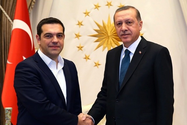 Greek PM Tsipras (L) and President Erdou011fan