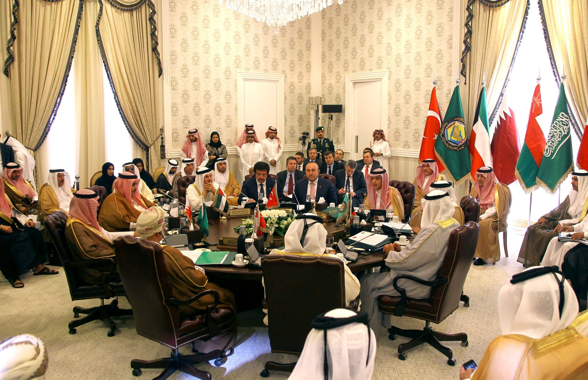 Mevlu00fct u00c7avuu015fou011flu attends a meeting with Foreign Ministers of Gulf Cooperation Council (GCC) in Riyadh, Saudi Arabia, October 13, 2016. (REUTERS Photo)
