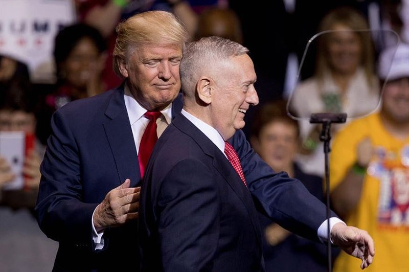 Defense secretary nominee James N. Mattis, right. (AP Photo)