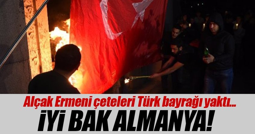 Ermenistan’da Türk bayrağı yaktılar