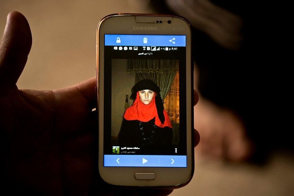 Daesh militants took this photo of Yazidi girl Nazdar Murat, as part of a database the militants have put together of Yazidi girls and women they have enslaved (AP Photo)