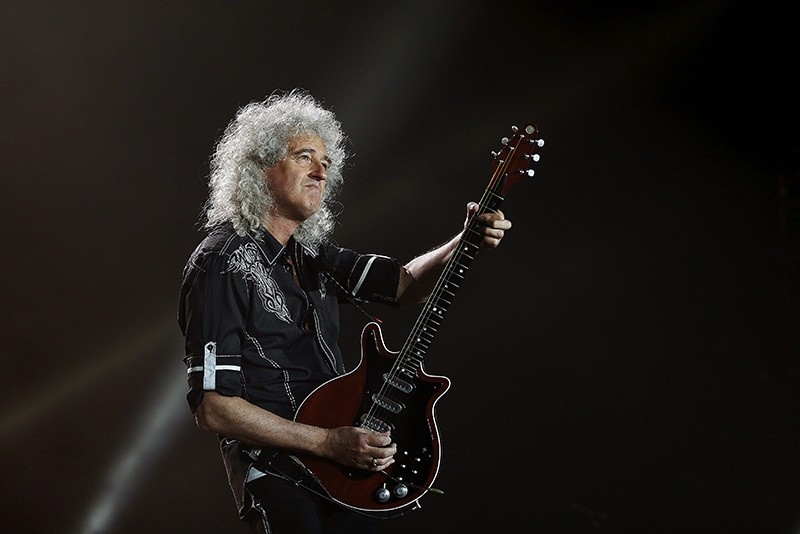 British rock band Queen's guitarist Brian May performs on stage during their concert at Palau Sant Jordi in Barcelona, Spain, May 22, 2016. (EPA Photo)