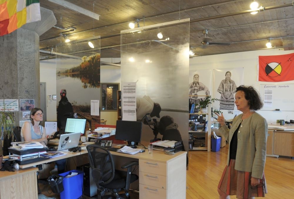 Wapikoni founder Manon Barbeau is seen in her Montreal office in Canada.