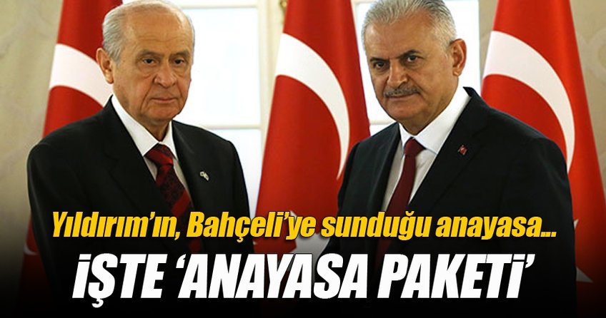 Başbakan'ın Bahçeli'ye sunduğu Başkanlık Paketi
