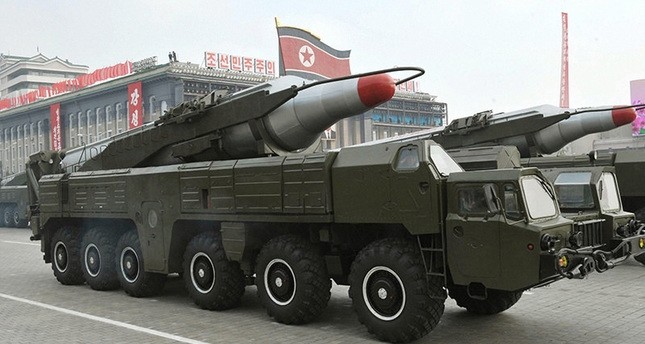 A file photo dated October 2010 and made available by the North Korean Central News Agency (KCNA) shows a 'Musudan' missile displayed during a military parade marking the 65th anniversary of the foundation of the Workers' Party of Korea (EPA Photo)