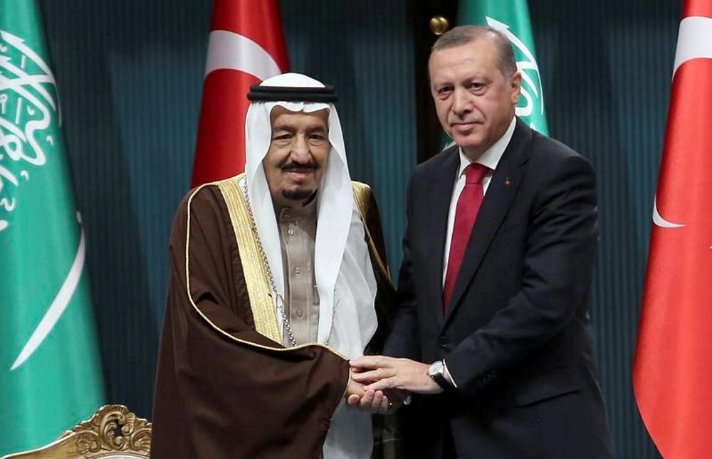 Saudi King Salman bin Abdulaziz and President Recep Tayyip Erdou011fan
