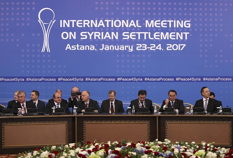 Participants of Syria peace talks attends a meeting in Astana, Kazakhstan on Jan. 23, 2017. (Reuters Photo)