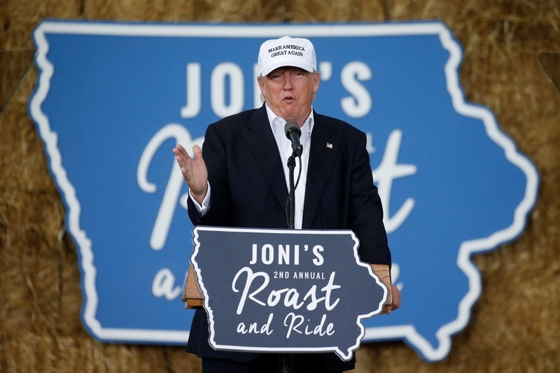 Republican nominee Donald Trump speaks at ,Joni's Roast and Ride, in Des Moines, Iowa, U.S., August 27, 2016.  REUTERS Photo