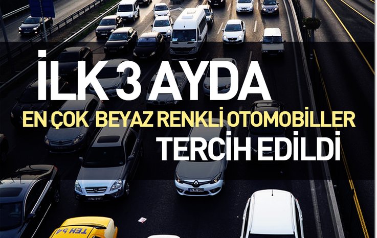 İLK 3 AYDA EN ÇOK BEYAZ RENKLİ OTOMOBİLLER TERCİH EDİLDİ