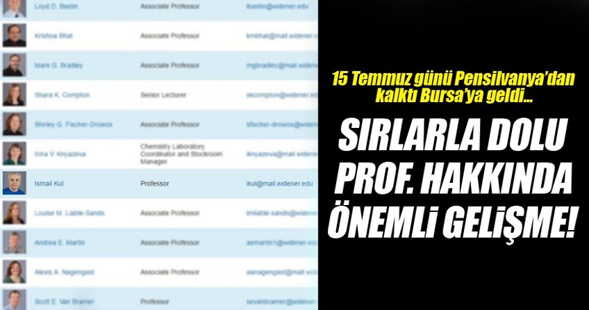 ABD’de çalışan ve darbe girişimi günü Orhangazi’ye gelen profesör tutuklandı