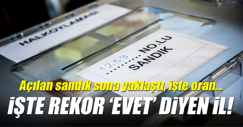 Rekor evet oyu Bayburt'tan çıktı