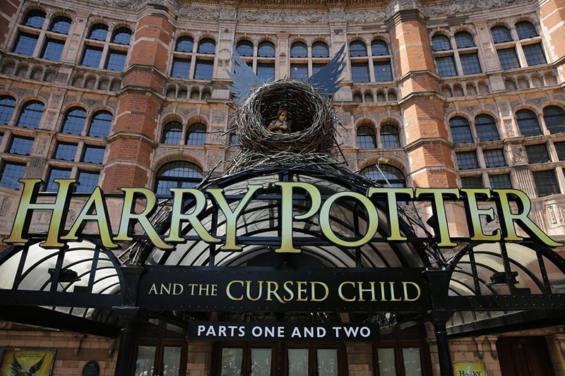 The front of the Palace Theatre promotes its new show 'Harry Potter and the Cursed Child' in London on June 6, 2016. (AFP Photo)