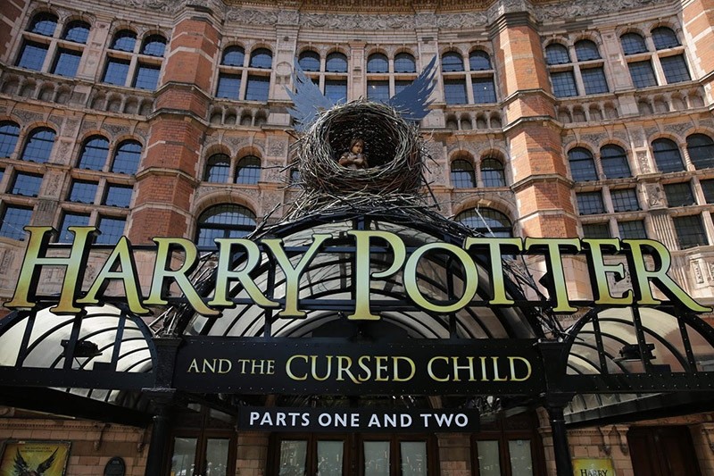 The front of the Palace Theatre promotes its new show 'Harry Potter and the Cursed Child' in London on June 6, 2016. (AFP Photo)