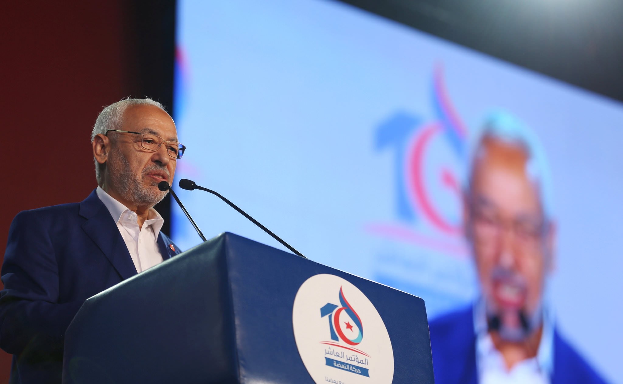Rached Ghannouchi, leader of Ennahda party, speaks during a congress in Tunis, Tunisia May 20, 2016. (Reuters Photo)