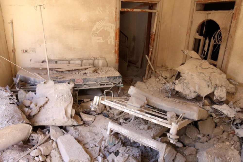 A damaged field hospital room is seen after airstrikes in a opposition-held area in Aleppo, Syria Oct. 1.