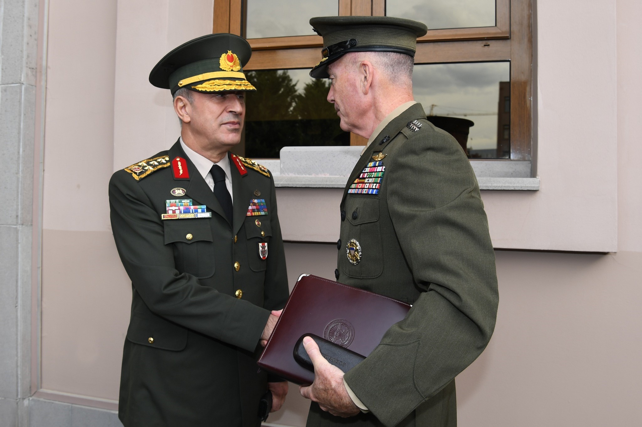 Army Gen. Hulusi Akar met with the Chairman of the U.S. Joint Chiefs of Staff Gen. Joseph Dunford in Ankara on Nov. 6, 2016. (IHA Photo)